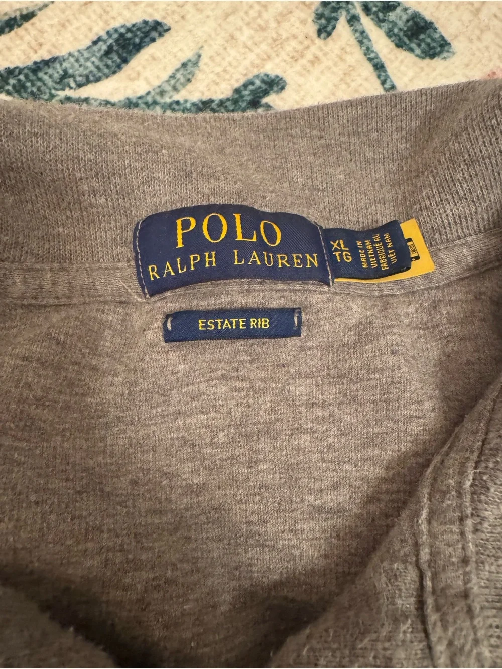 Polo by Ralph Lauren Men's Heather Gray Quarter-Zip Sweater